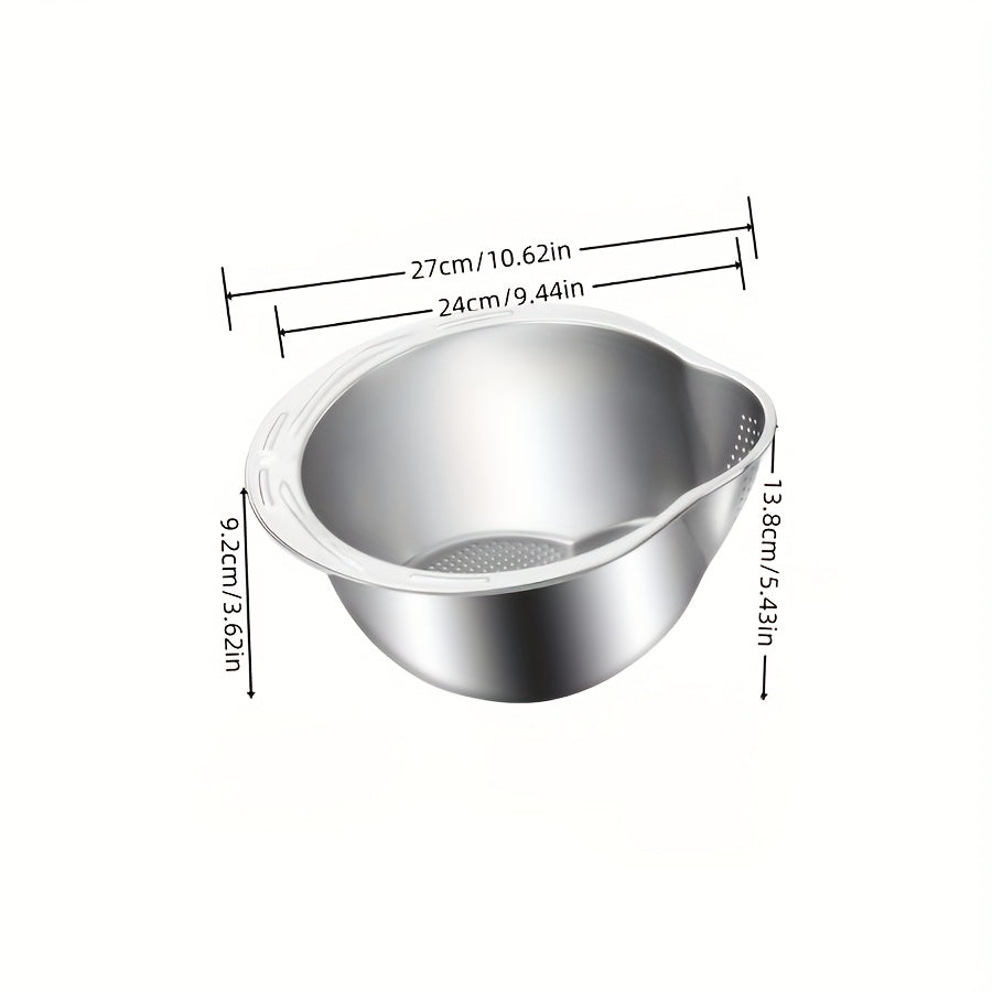Commercial-Grade Stainless Steel Colander - Extra Large 5.5QT Food Strainer Basket for Pasta, Vegetables, Fruits - Rust-Proof & Dishwasher Safe, Heavy Duty Kitchen Tool for Home, Restaurants - Food Safe & BPA Free, Rice Strainer, Rice Colander