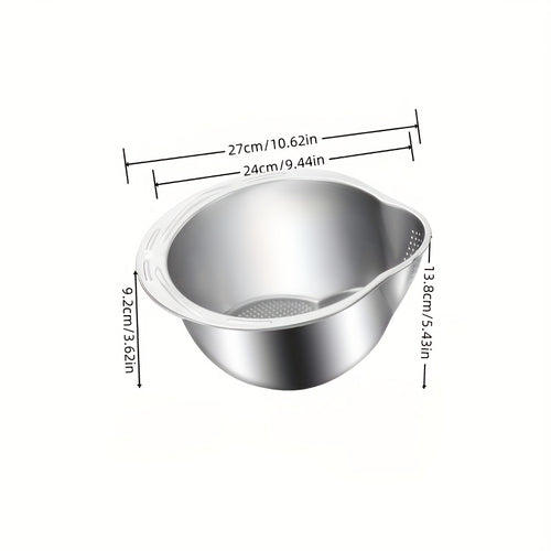 Commercial-Grade Stainless Steel Colander - Extra Large 5.5QT Food Strainer Basket for Pasta, Vegetables, Fruits - Rust-Proof & Dishwasher Safe, Heavy Duty Kitchen Tool for Home, Restaurants - Food Safe & BPA Free, Rice Strainer, Rice Colander
