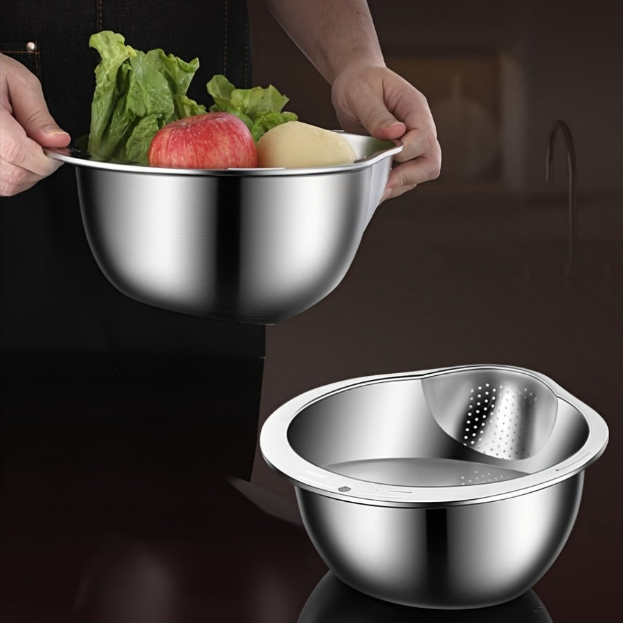 Commercial-Grade Stainless Steel Colander - Extra Large 5.5QT Food Strainer Basket for Pasta, Vegetables, Fruits - Rust-Proof & Dishwasher Safe, Heavy Duty Kitchen Tool for Home, Restaurants - Food Safe & BPA Free, Rice Strainer, Rice Colander