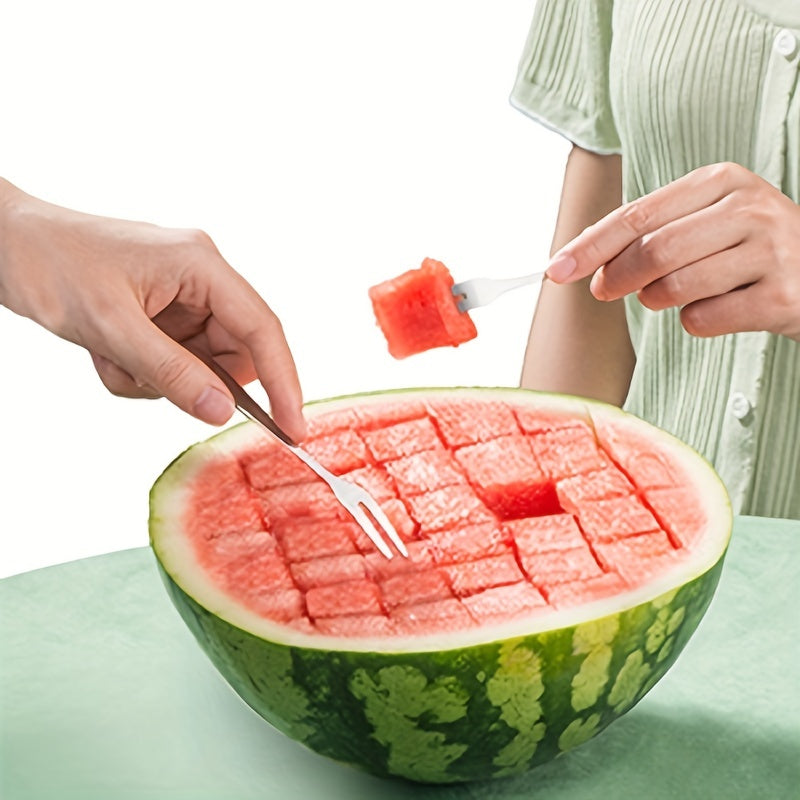 Watermelon Cutter Slicer, Stainless Steel Watermelon Cube Cutter Quickly Safe Watermelon Knife, Fun Fruit Salad Melon Cutter for Kitchen Gadget