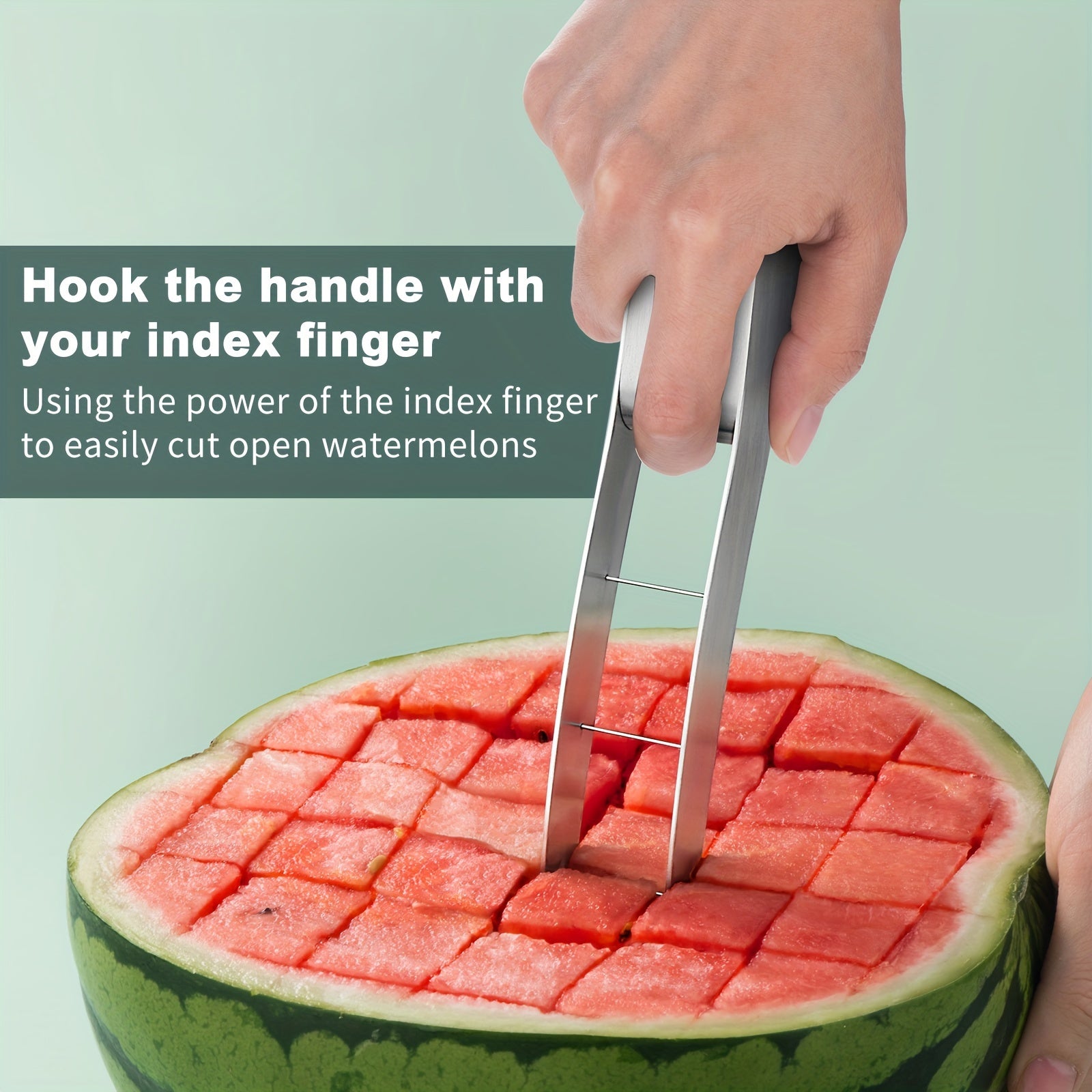 Watermelon Cutter Slicer, Stainless Steel Watermelon Cube Cutter Quickly Safe Watermelon Knife, Fun Fruit Salad Melon Cutter for Kitchen Gadget
