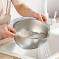 Commercial-Grade Stainless Steel Colander - Extra Large 5.5QT Food Strainer Basket for Pasta, Vegetables, Fruits - Rust-Proof & Dishwasher Safe, Heavy Duty Kitchen Tool for Home, Restaurants - Food Safe & BPA Free, Rice Strainer, Rice Colander